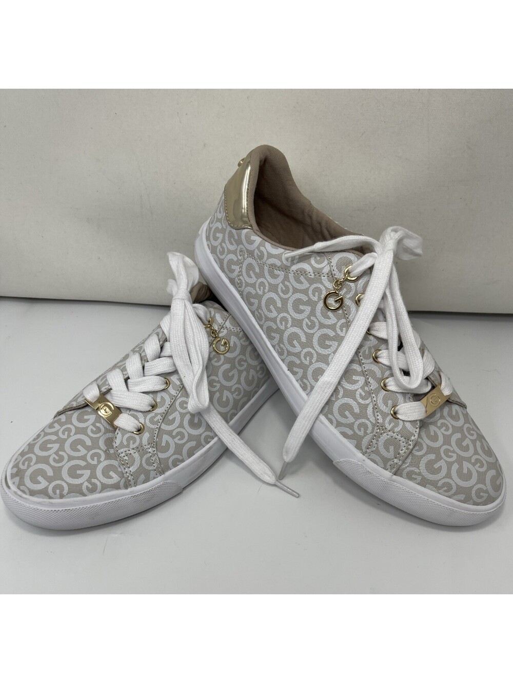GBG LOS ANGELES Quilted Logo Beige Gold Women's Athletic Sneaker for Walking 11